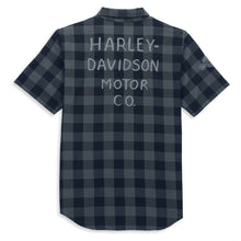 Load image into Gallery viewer, 96186-22vm Harley MEN`S SHED FONT ONE POCKET PLAID SHIRT - 96186-22VM
