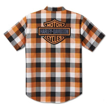 Load image into Gallery viewer, 96550-24vm Harley SHIRT WOVEN  ORANGE PLAID 96550-24vm
