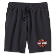 Load image into Gallery viewer, 99197-24vm Harley MEN`S BAR &amp; SHIELD FLEECE SHORTS - HARLEY BLACK
