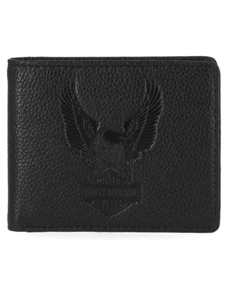 mw-mwm033-blk Harley WALLET PEBBLE EAGLE BILLFOLD RFID BLK 4.25`` X 3.5 mw-mwm033-blk mw-mwm033-blk